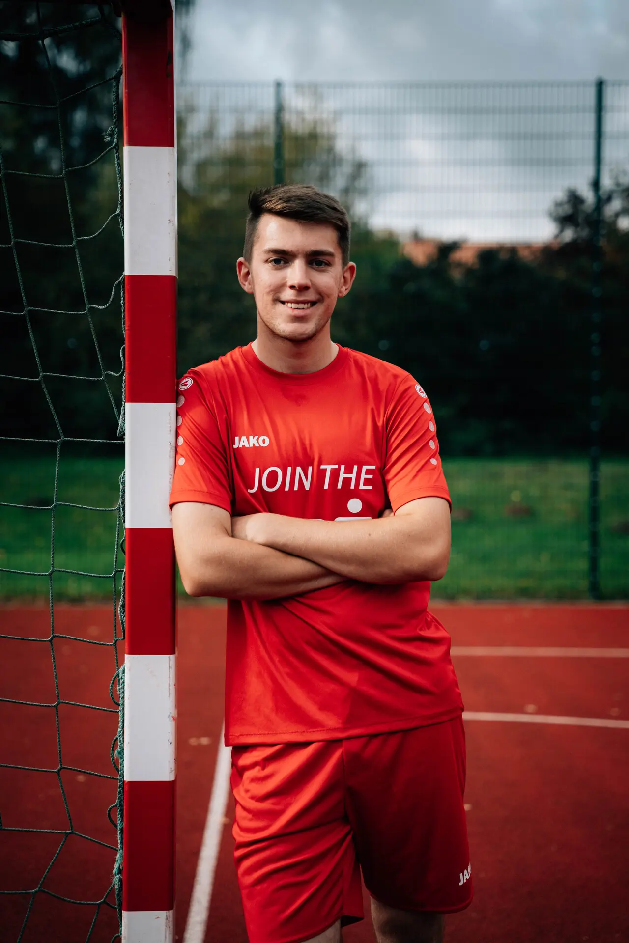 Fussballspieler Torpfosten